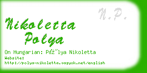 nikoletta polya business card