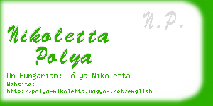 nikoletta polya business card